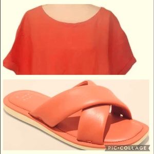 NWT Coral Linen Short Sleeve Shirt